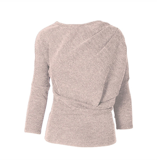 GUILLOTINE Mink Asymmetric Pleated Sweater