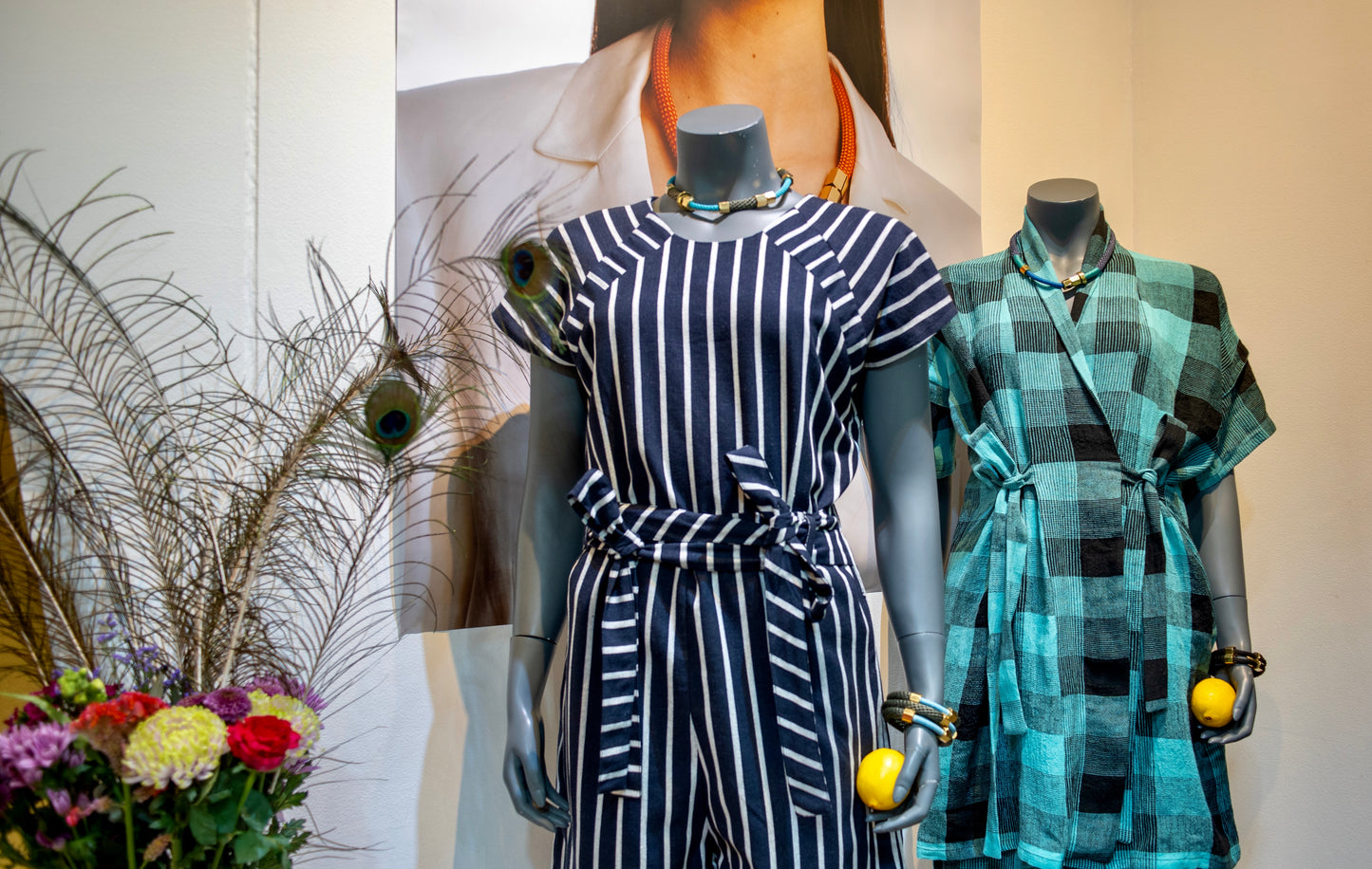 GUILLOTINE Double Belt Striped Shorts