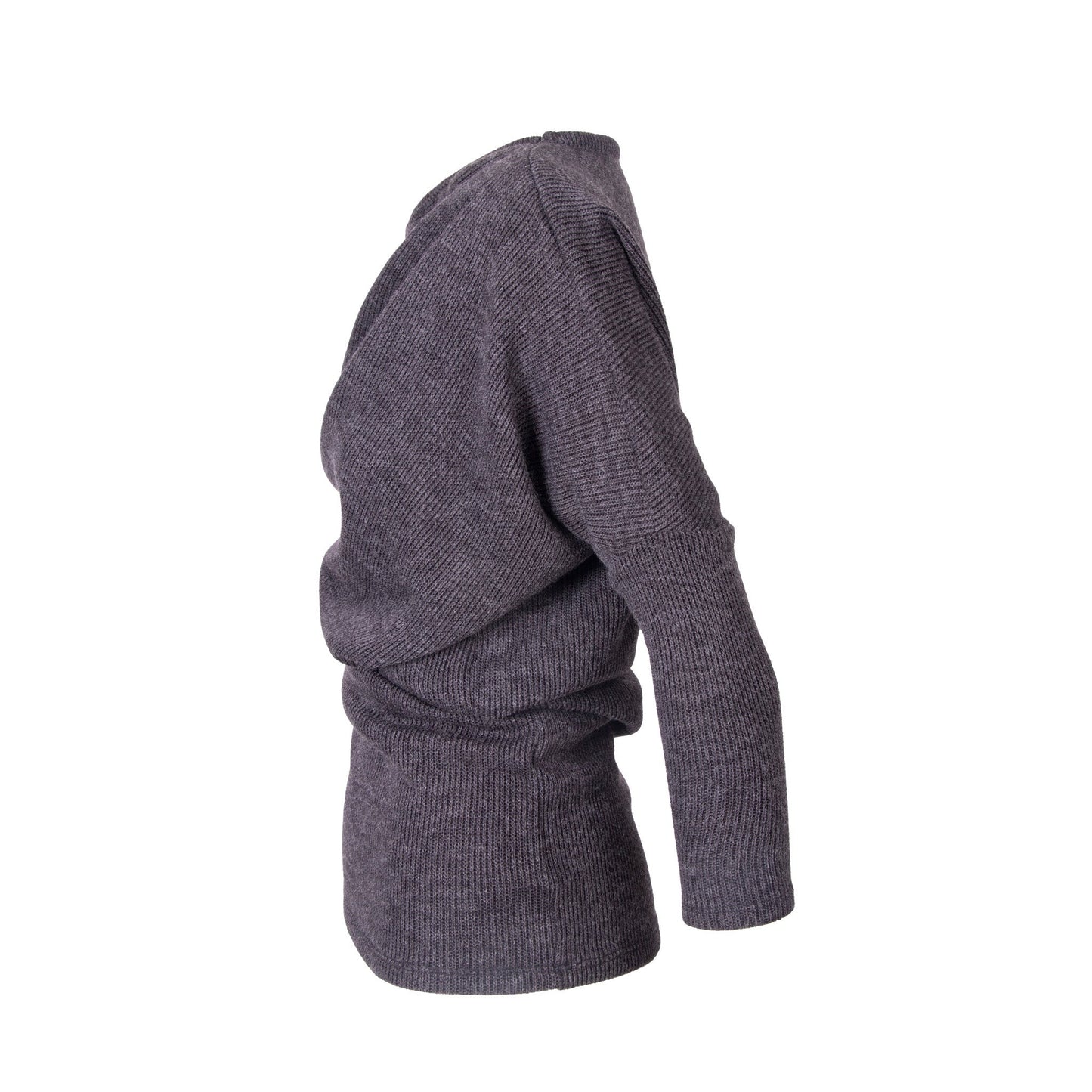 GUILLOTINE Grey Asymmetric Pleated Sweater