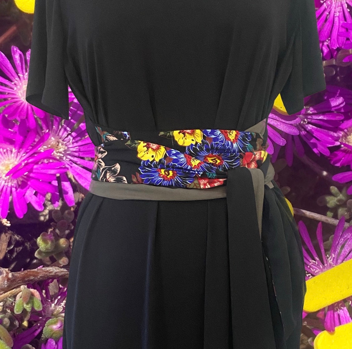 GUILLOTINE Belted Black T-Shirt Dress