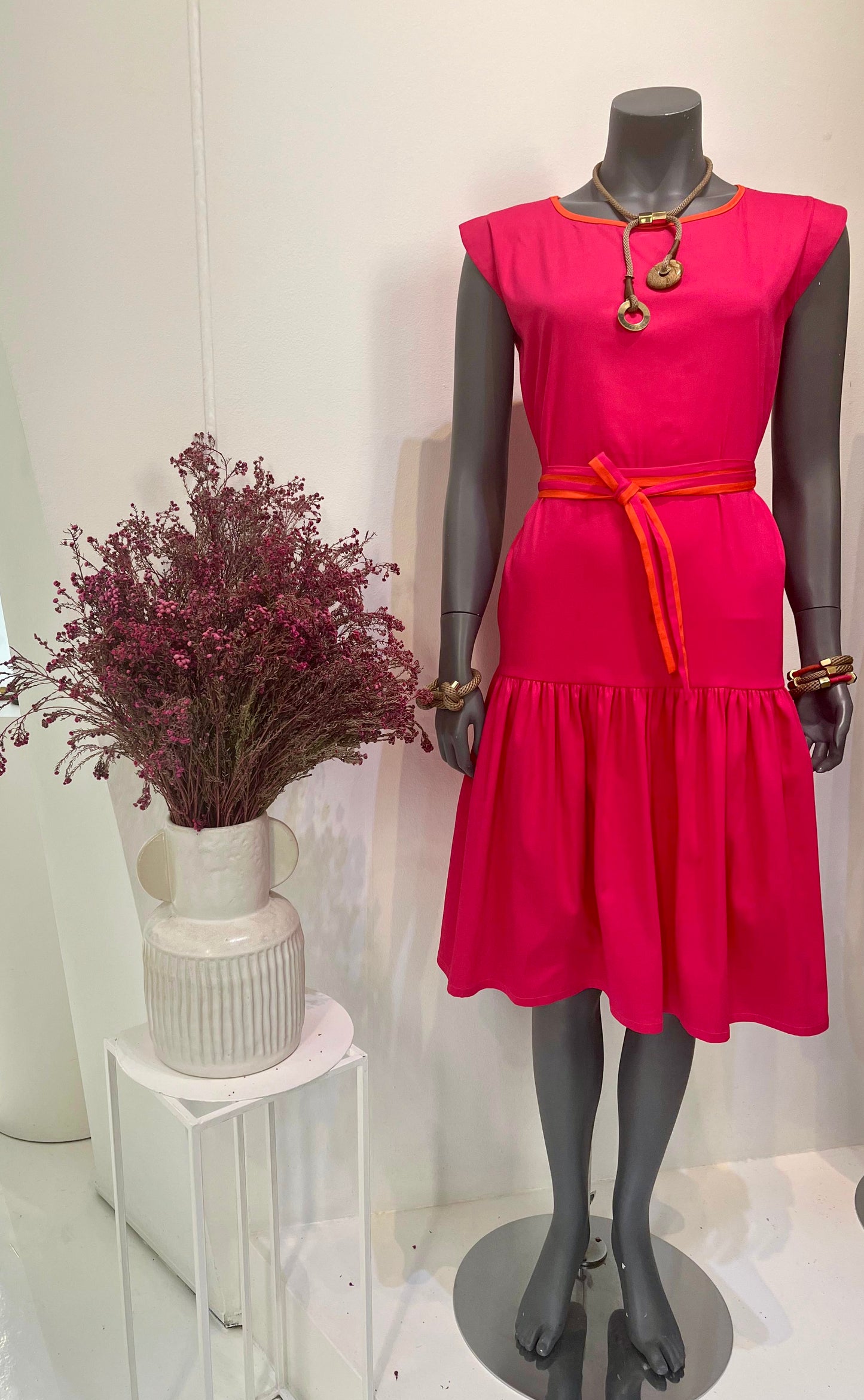 GUILLOTINE Hot Pink Frill Dress