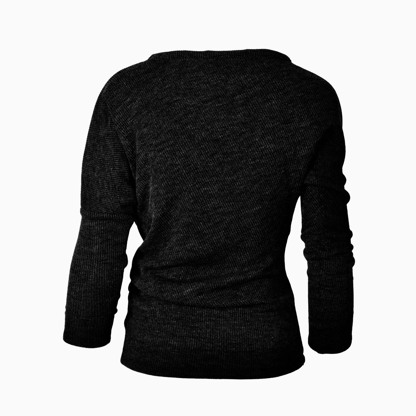 GUILLOTINE Black Asymmetric Pleated Sweater