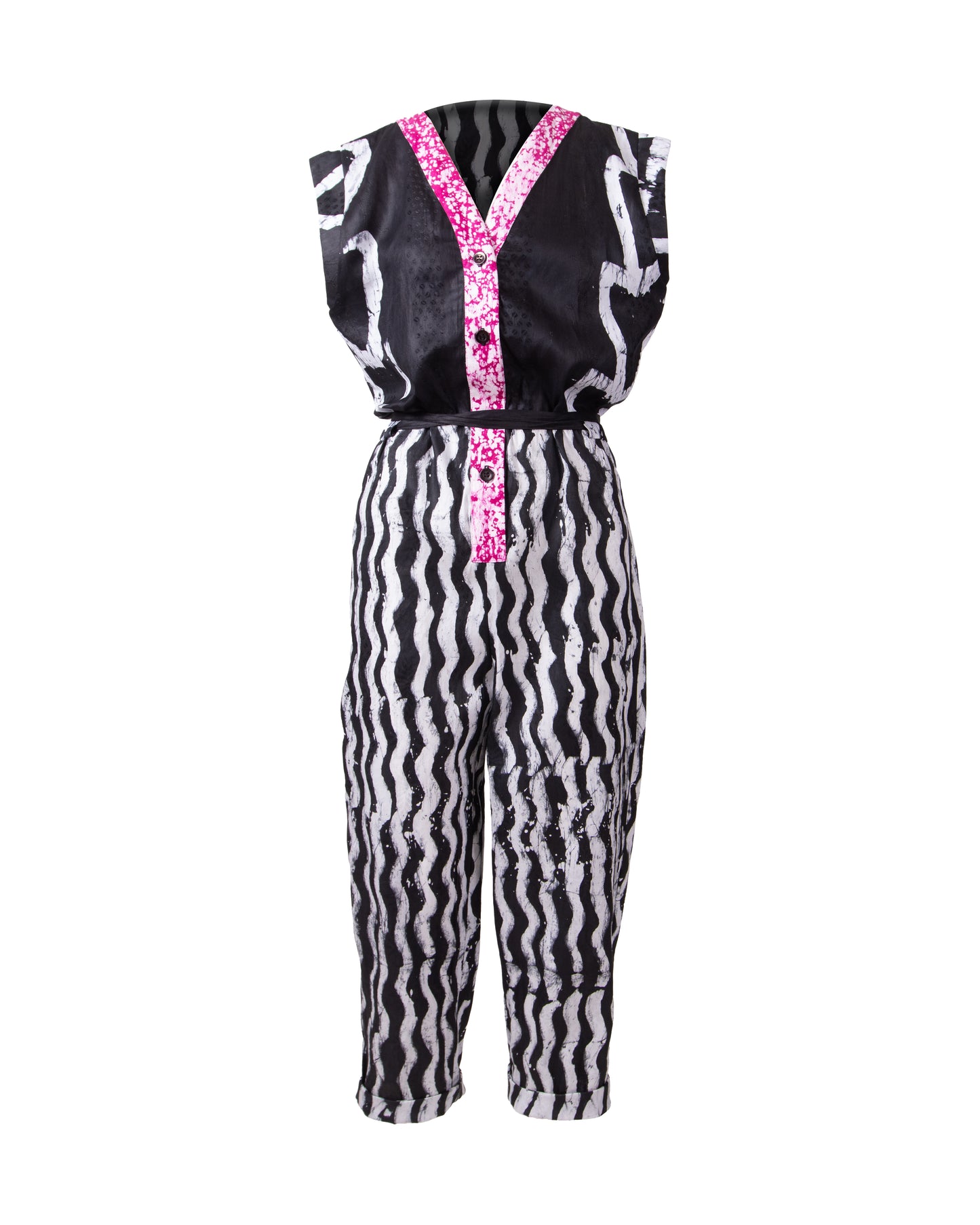 GUILLOTINE x WALDMAN Monarch All in One Jumpsuit black/white