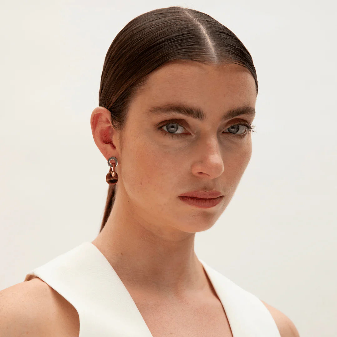 PICHULIK Raku Earrings Tigers-Eye