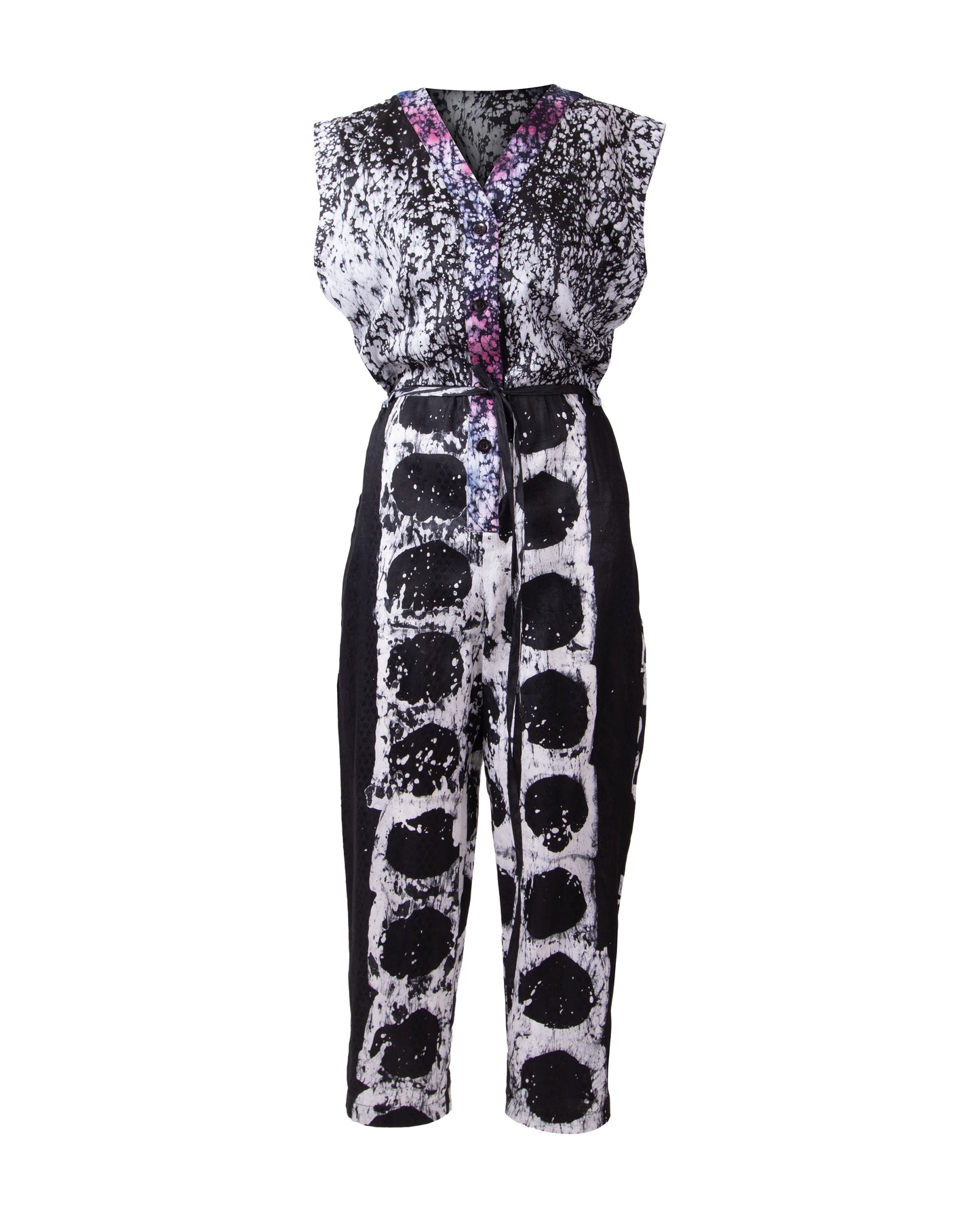 GUILLOTINE x WALDMAN Monarch All in One Jumpsuit black/white