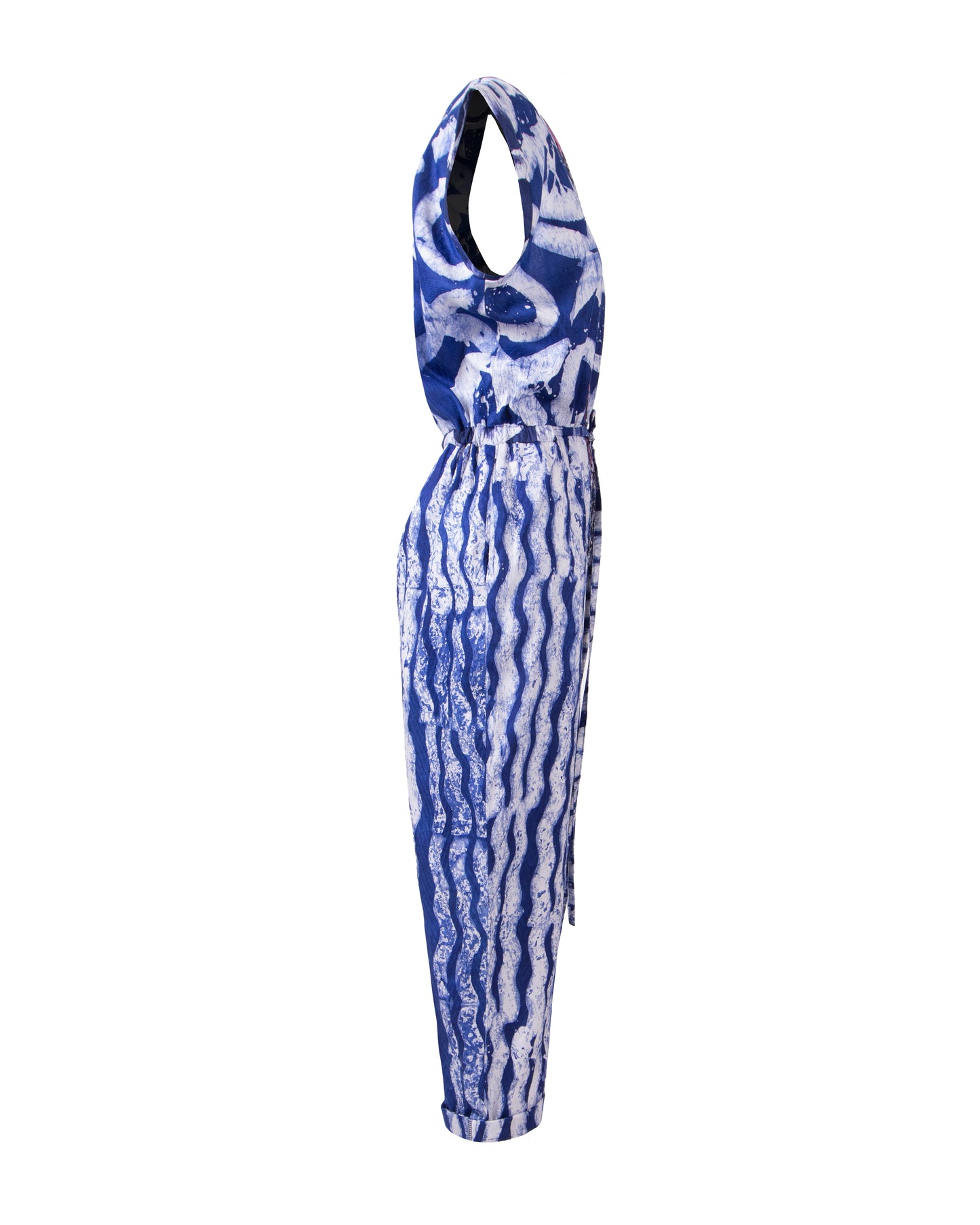 GUILLOTINE x WALDMAN Monarch All in One Jumpsuit blue|white