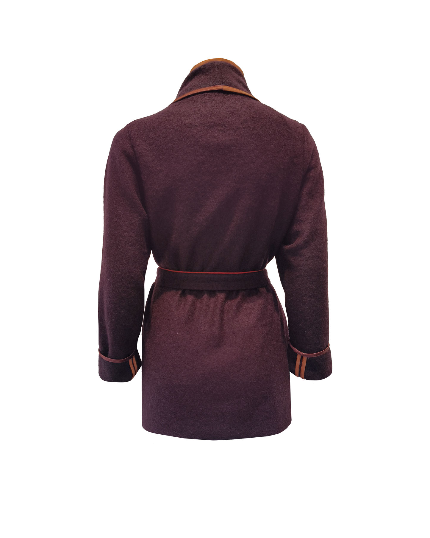 GUILLOTINE Plum Origami Wool Wrap Coat