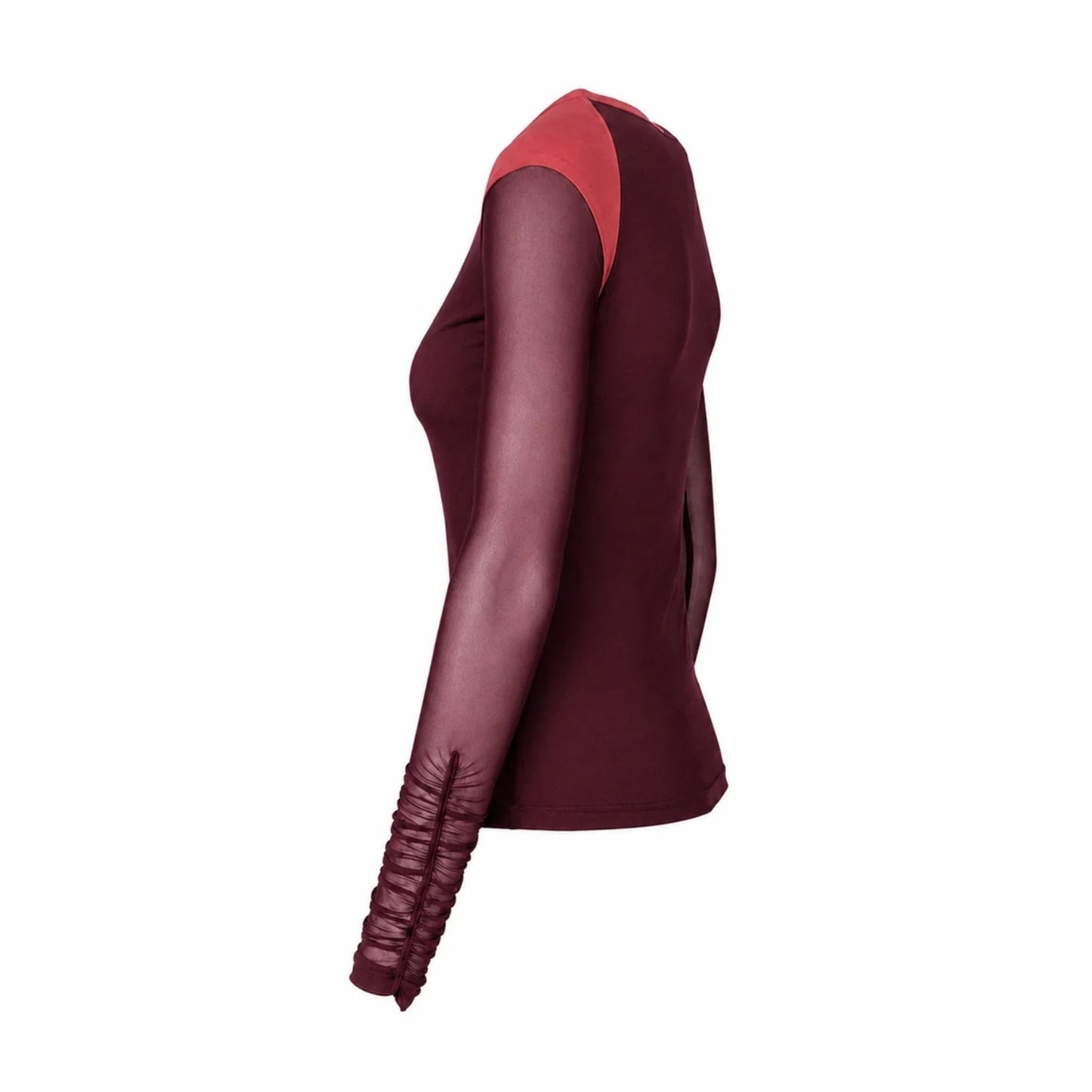 GUILLOTINE Double-Layer Bodystocking | Wine + Desert Rose