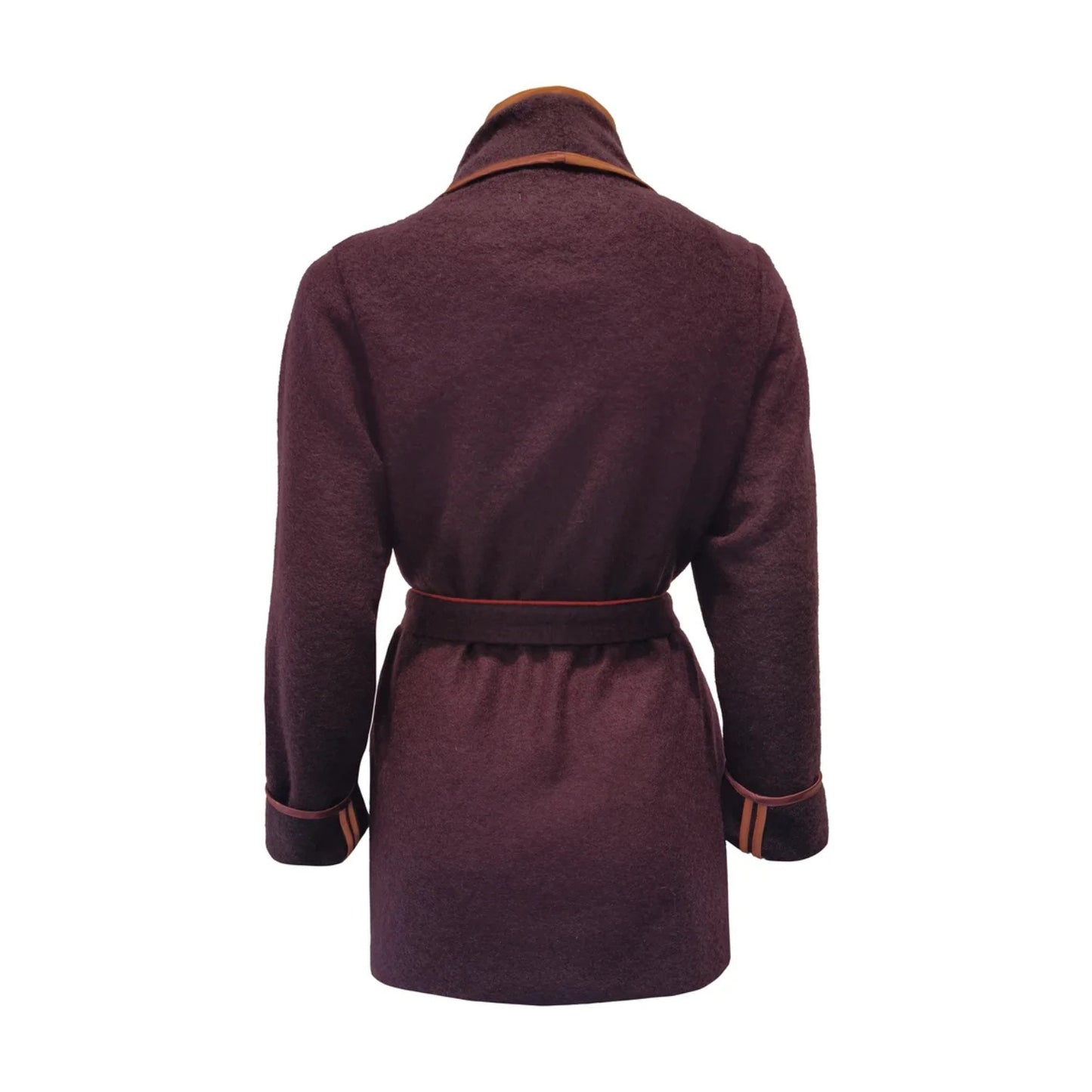 GUILLOTINE Plum Origami Wool Wrap Coat