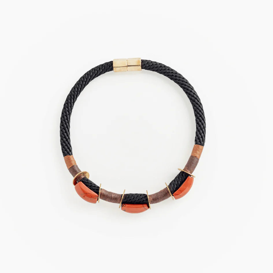 PICHULIK Inanna Choker Black Red Jasper
