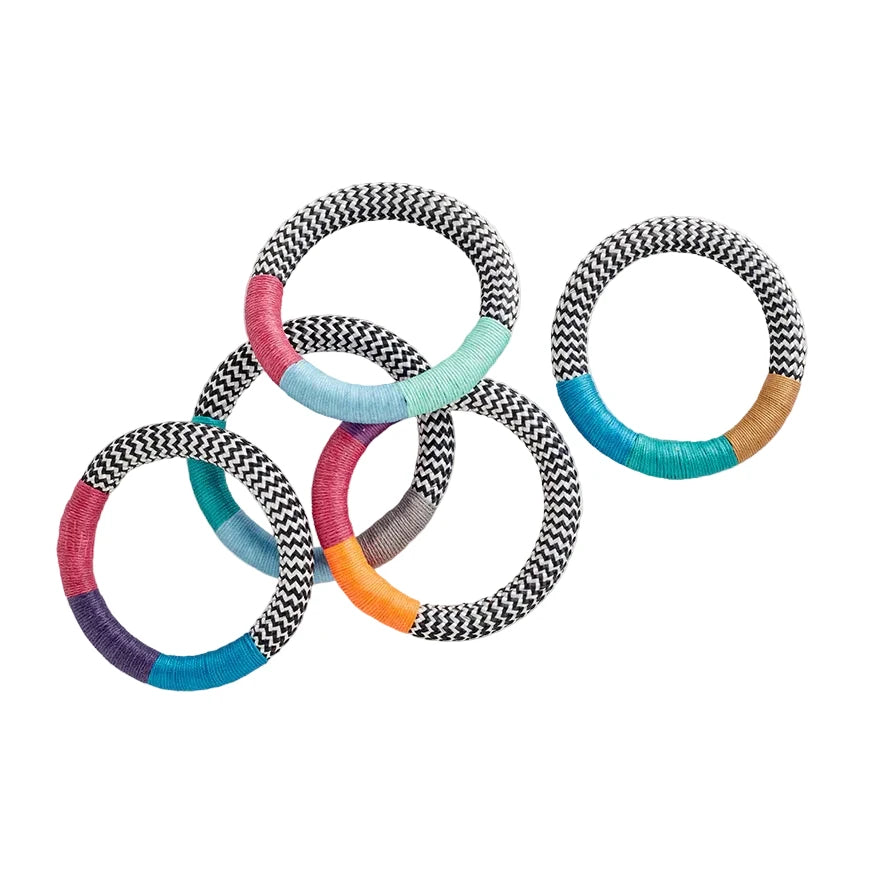 PICHULIK | Dynamic Bracelet White ZigZag Aqua Airforce Blue Grey