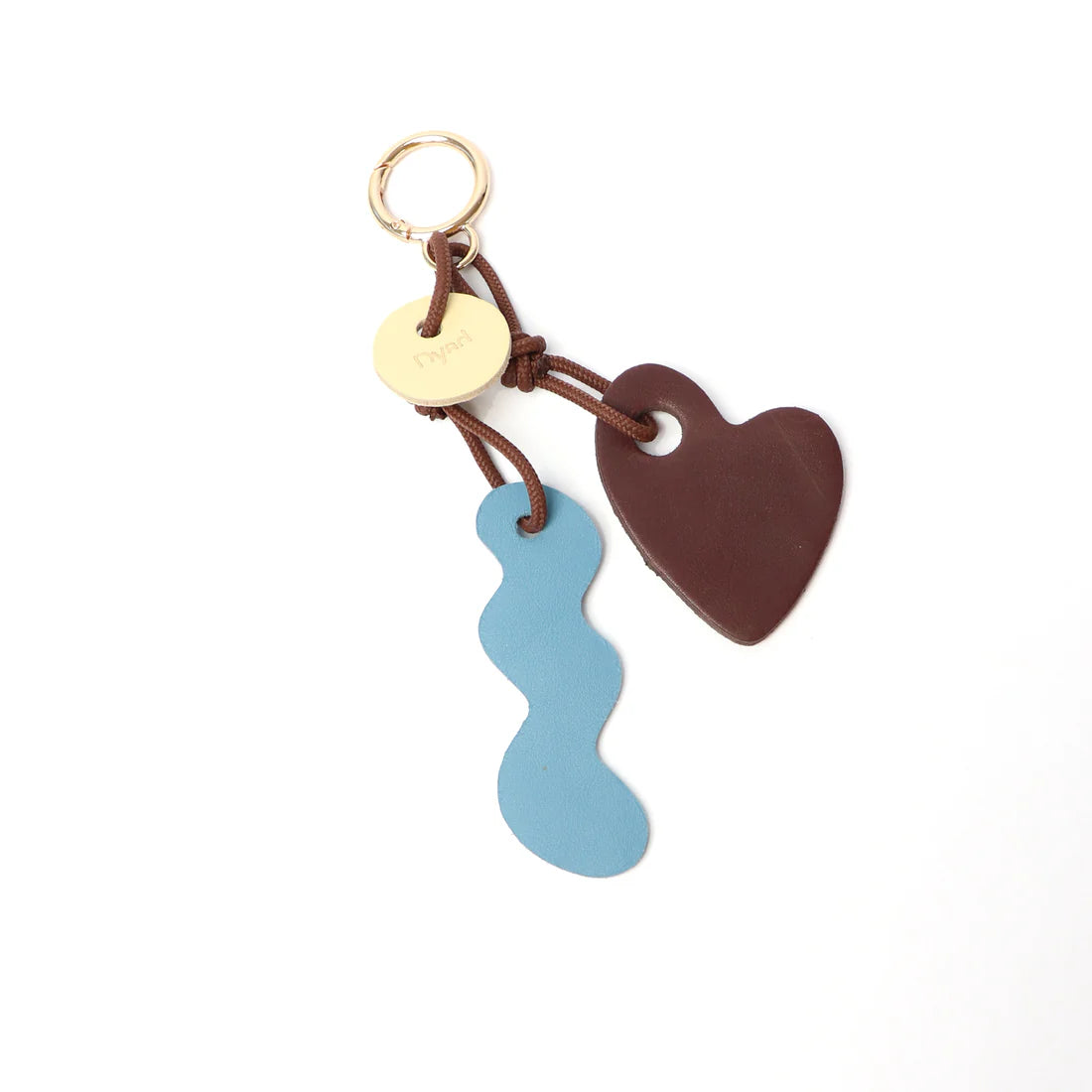 Keychain with heart and wavy design on a white background
