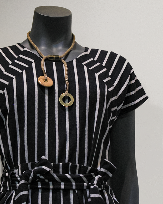 GUILLOTINE Panelled Striped Top