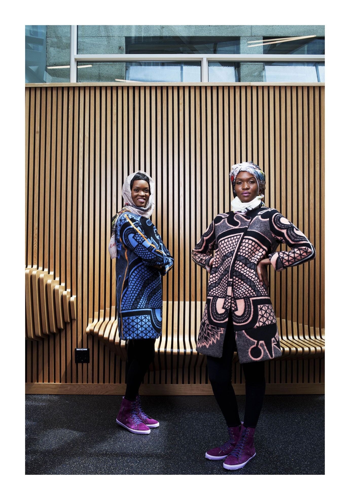 GUILLOTINE Blue / Black Basotho Blanket Coat