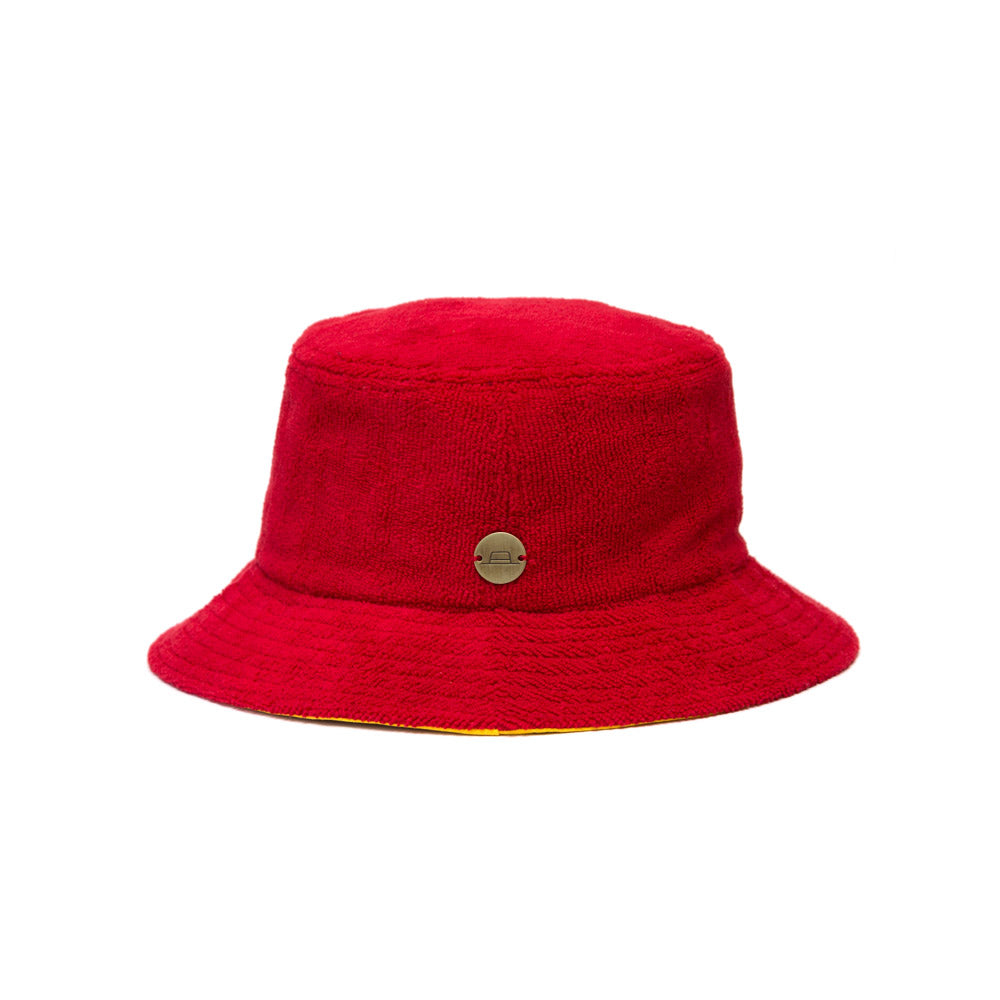 Red Towelling Bucket Hat