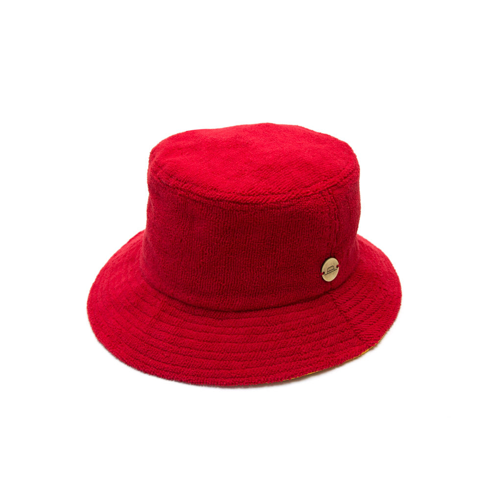 Red Towelling Bucket Hat