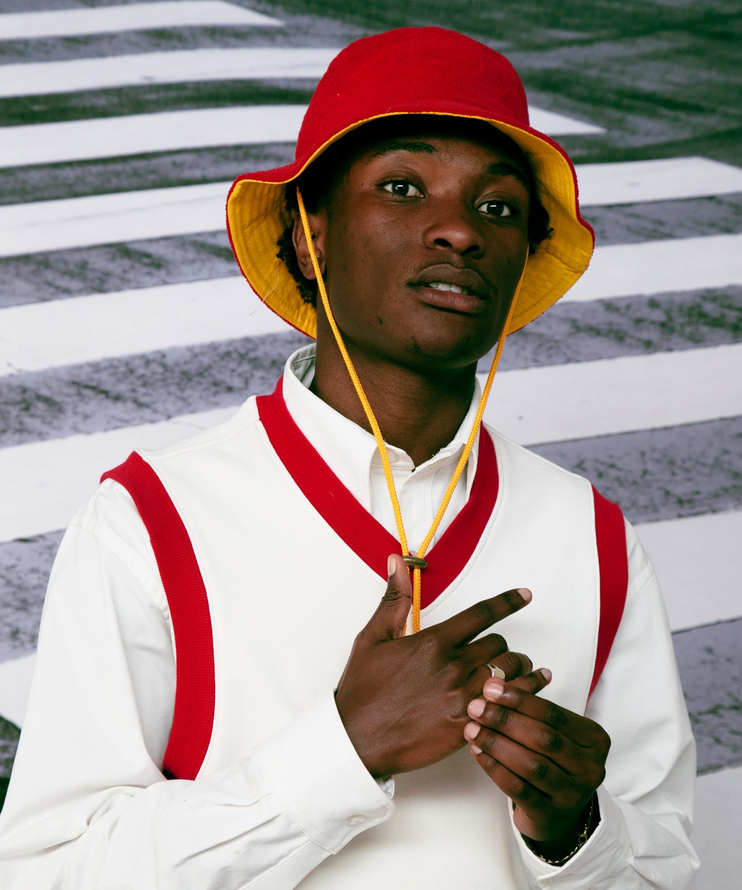 Red Towelling Bucket Hat