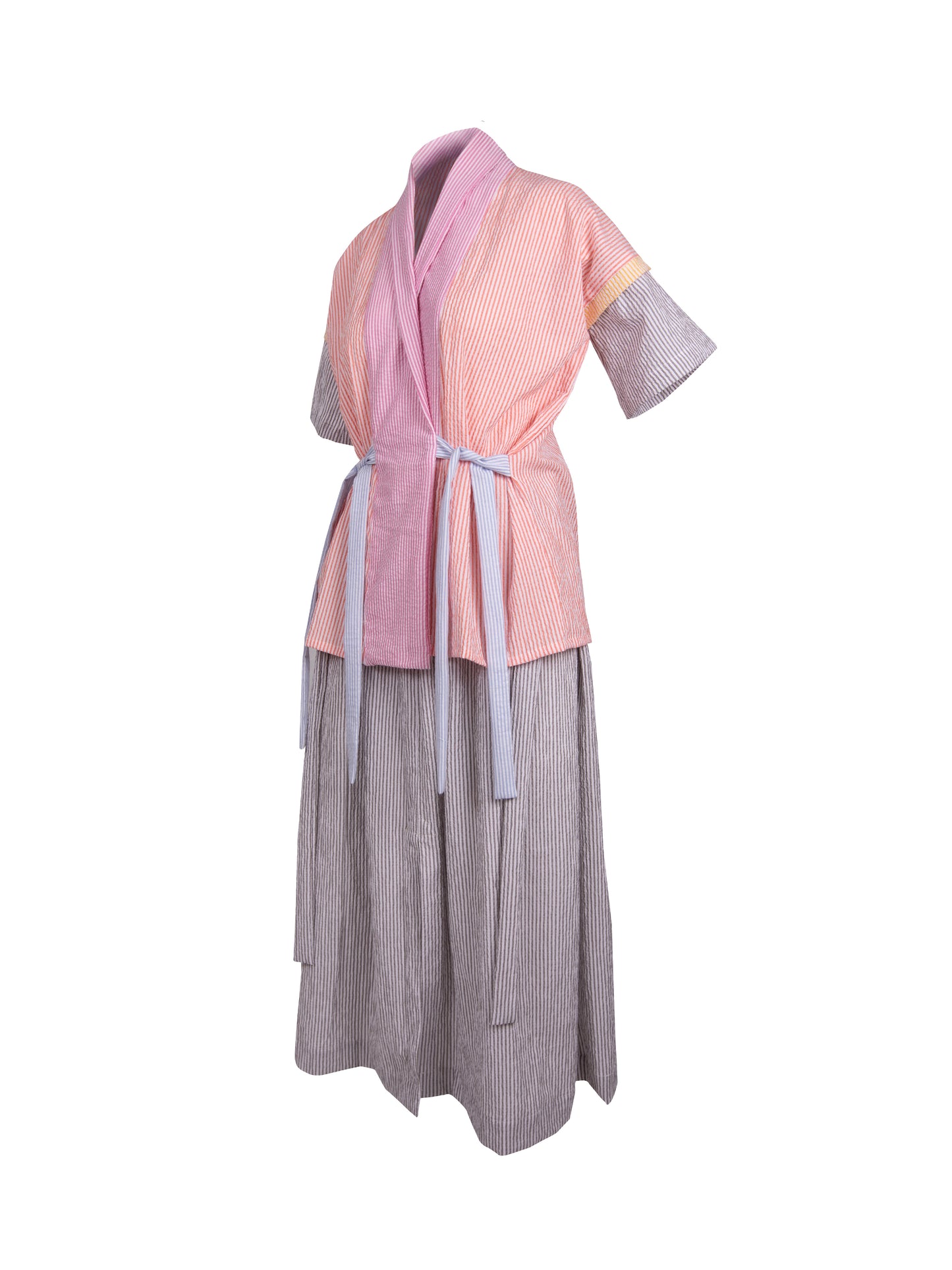 GUILLOTINE Maxi Striped Skirt | Grey