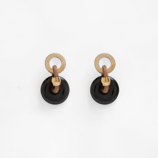 PICHULIK Raku Earrings Obsidian