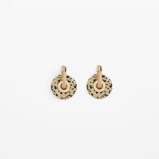 PICHULIK Ousia Earrings Beige Dalmation Jasper