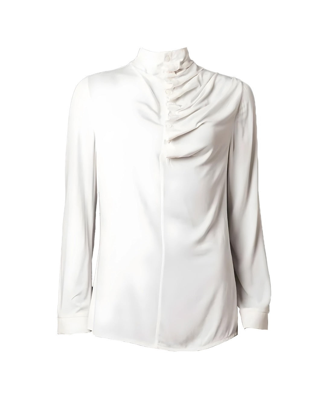 GUILLOTINE Ruffle Neck Shirt Milk