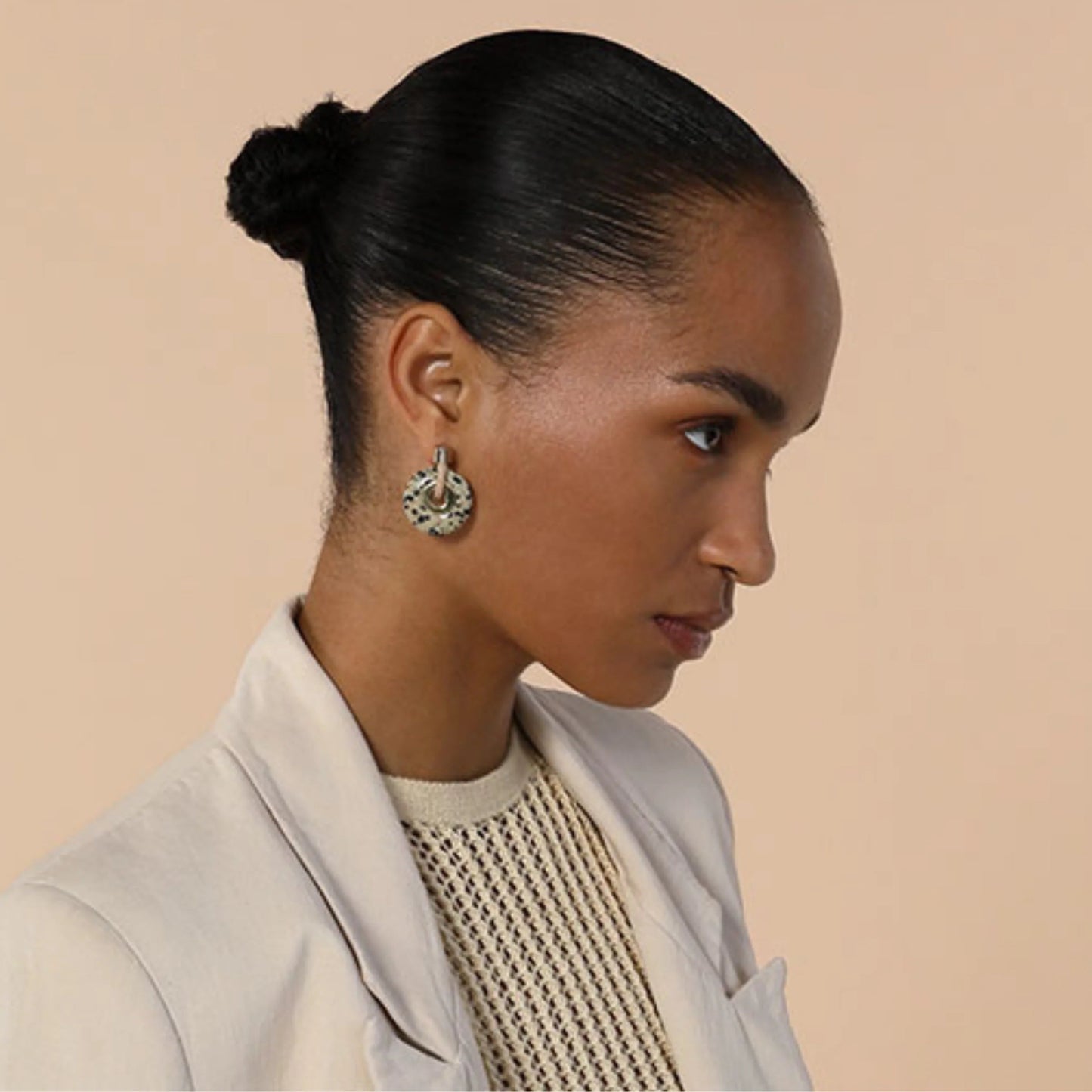 PICHULIK | Ousia Earrings Beige Dalmatian Jasper