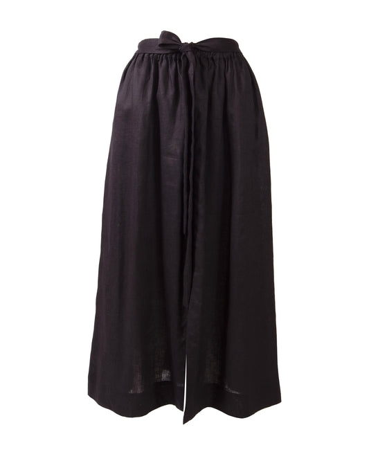 GUILLOTINE Maxi Gathered Linen Skirt