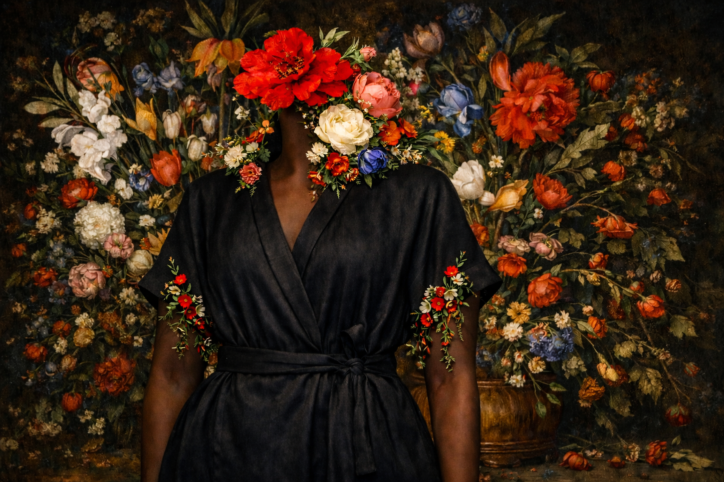 GUILLOTINE Wrap Tie Linen Dress