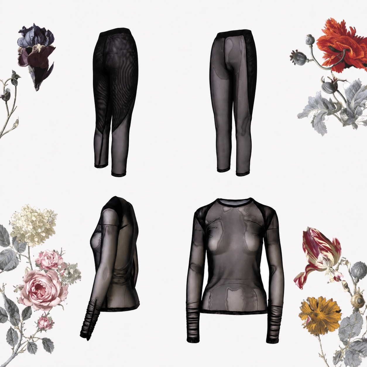 GUILLOTINE Single-Layer Bodystocking | Black
