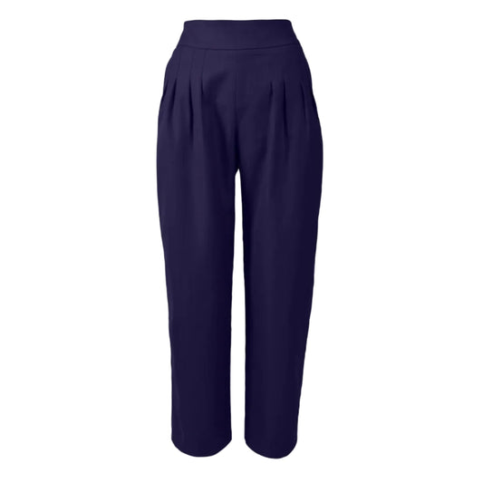 GUILLOTINE Navy Pleated Tailored Pants