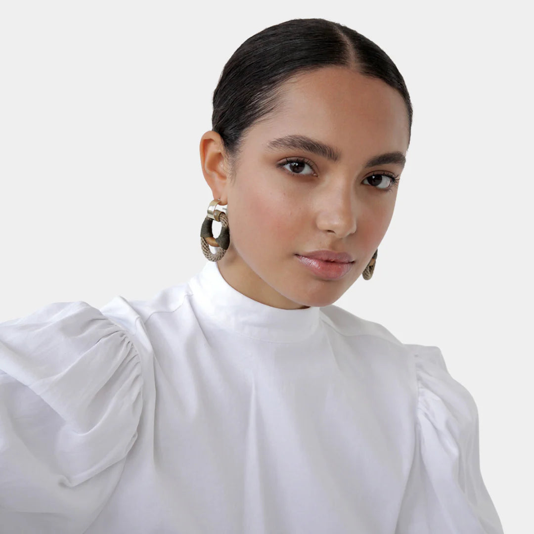 PICHULIK | Vessel Earrings Beige Olive Camel