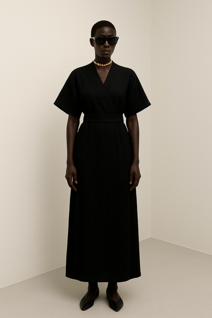 GUILLOTINE Wrap Tie Linen Dress