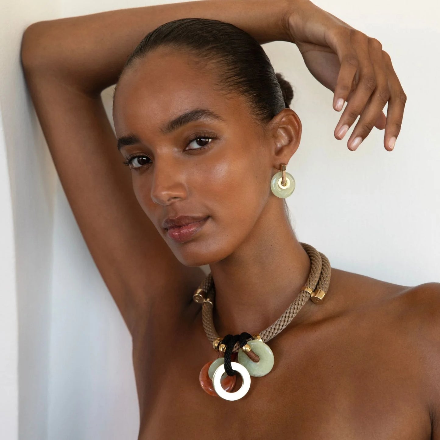 PICHULIK Ousia Earrings Beige Jade