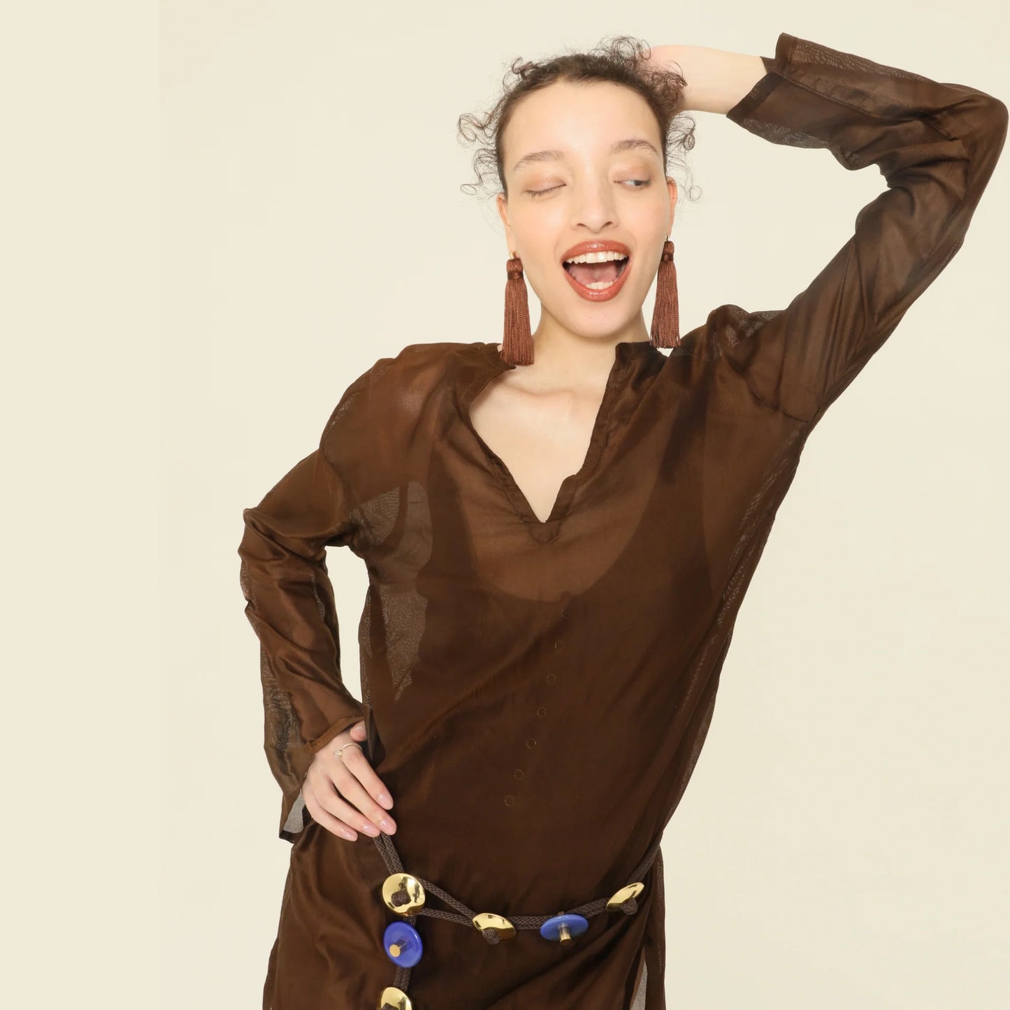 PICHULIK | Hilli Tassel Earrings Brown