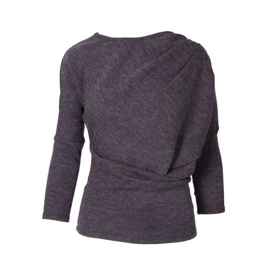 GUILLOTINE Grey Asymmetric Pleated Sweater