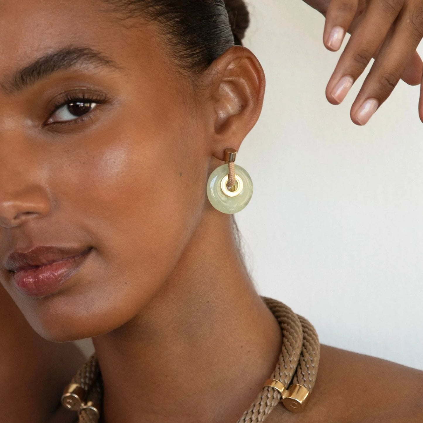 PICHULIK Ousia Earrings Beige Jade