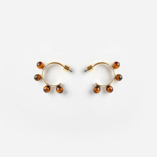 PICHULIK Garland Hoop Earrings Tiger Eye