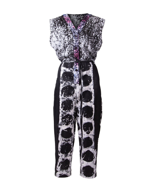 GUILLOTINE x WALDMAN Monarch Jumpsuit Black|White