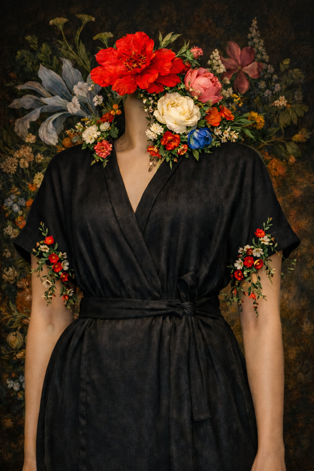 GUILLOTINE Wrap Tie Linen Dress