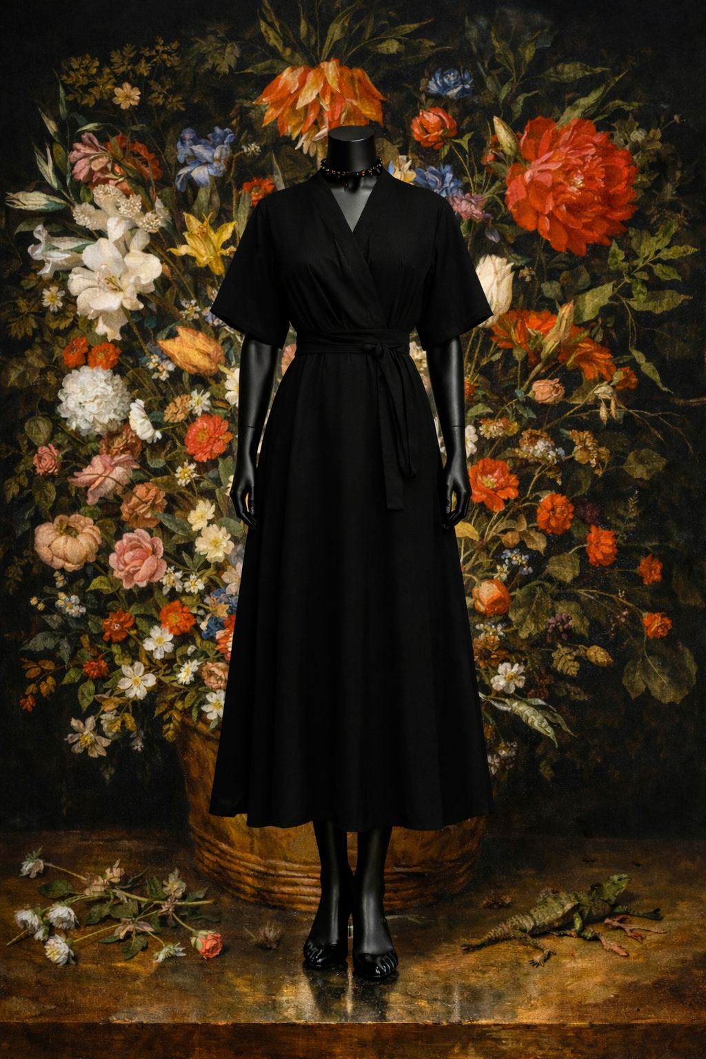 GUILLOTINE Wrap Tie Linen Dress