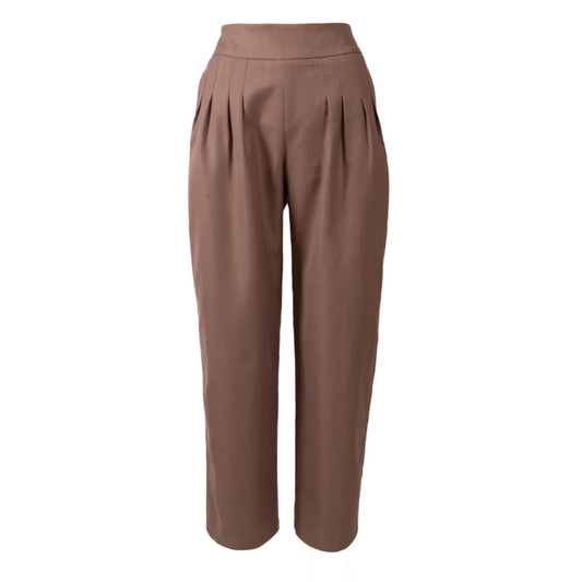 GUILLOTINE Camel Pleated Tailored Pants