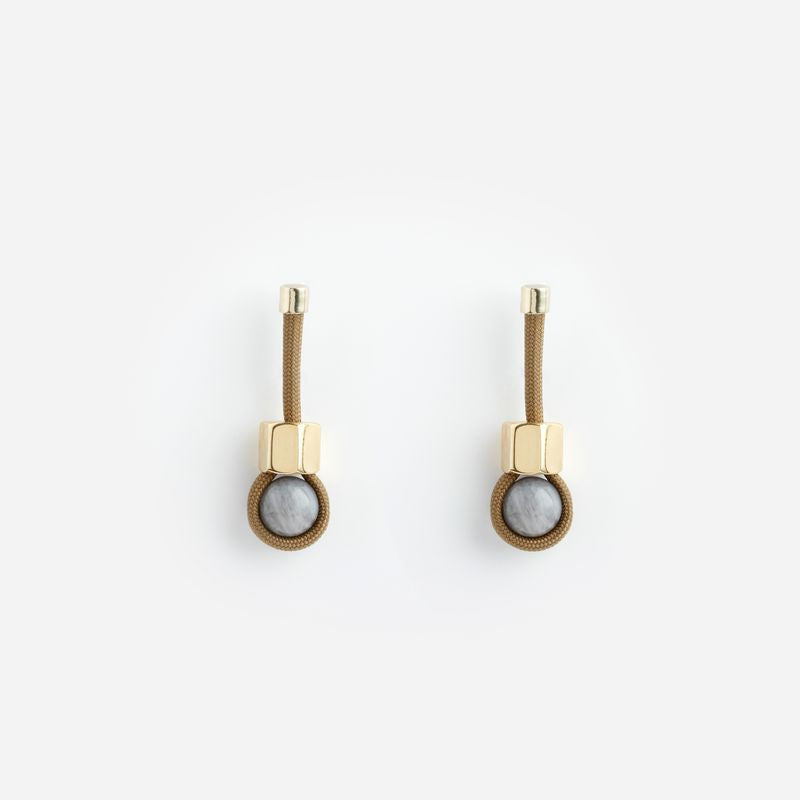 PICHULIK Attina Earrings Khaki Lunar Quartz