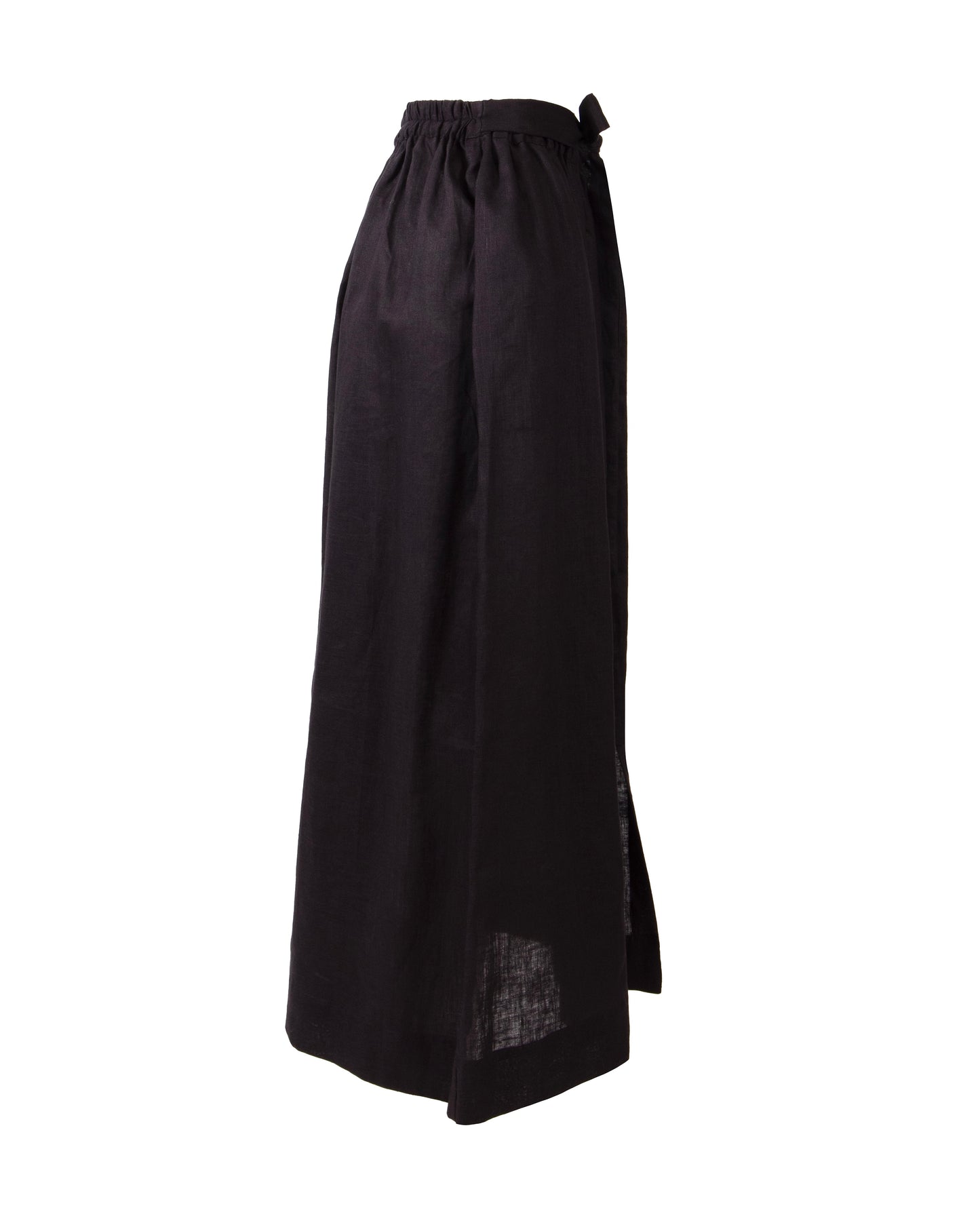 GUILLOTINE Maxi Gathered Linen Skirt