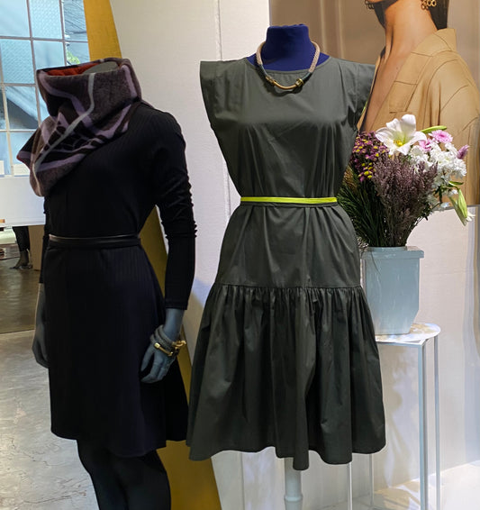 GUILLOTINE Dark Olive Frill Dress