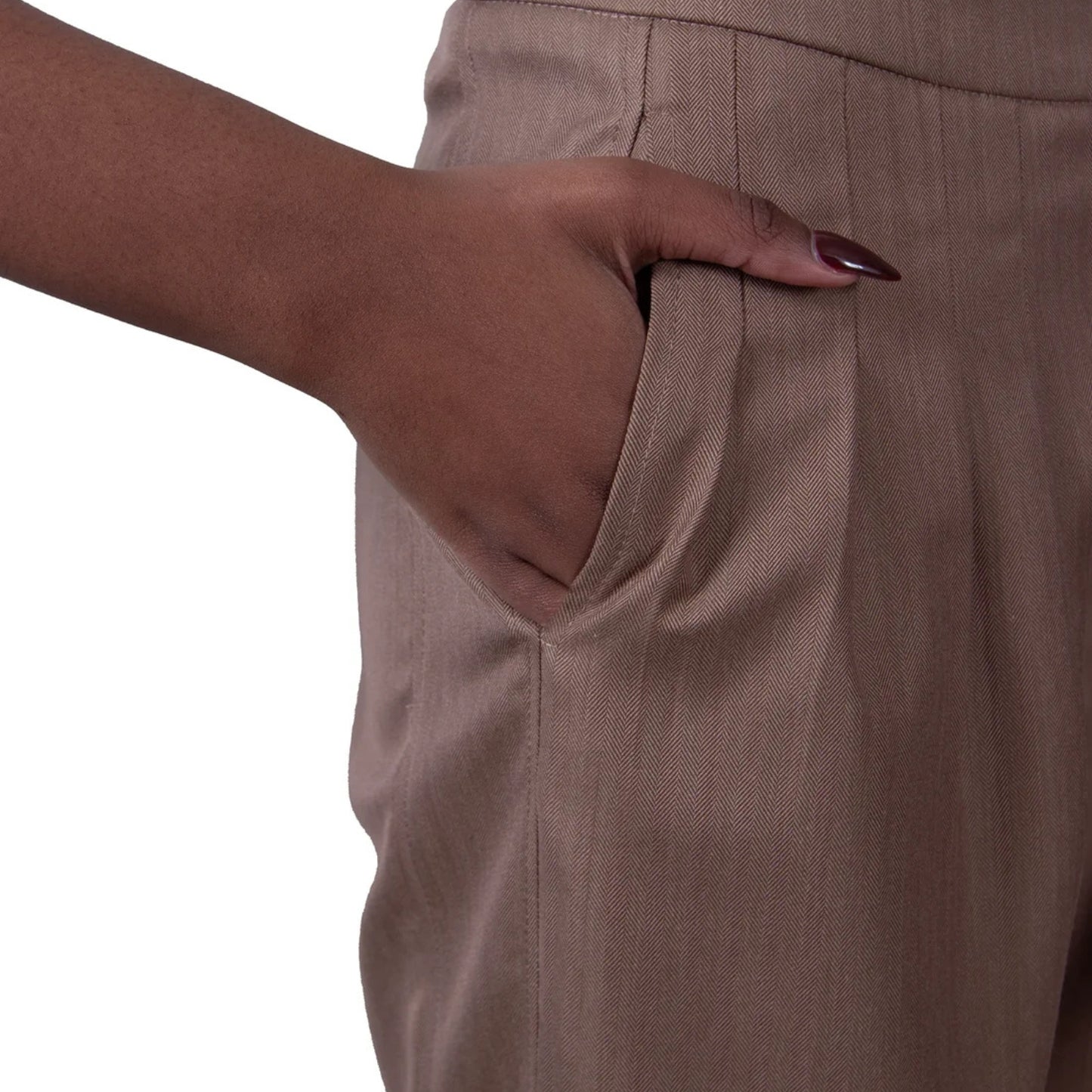 GUILLOTINE Camel Pleated Tailored Pants