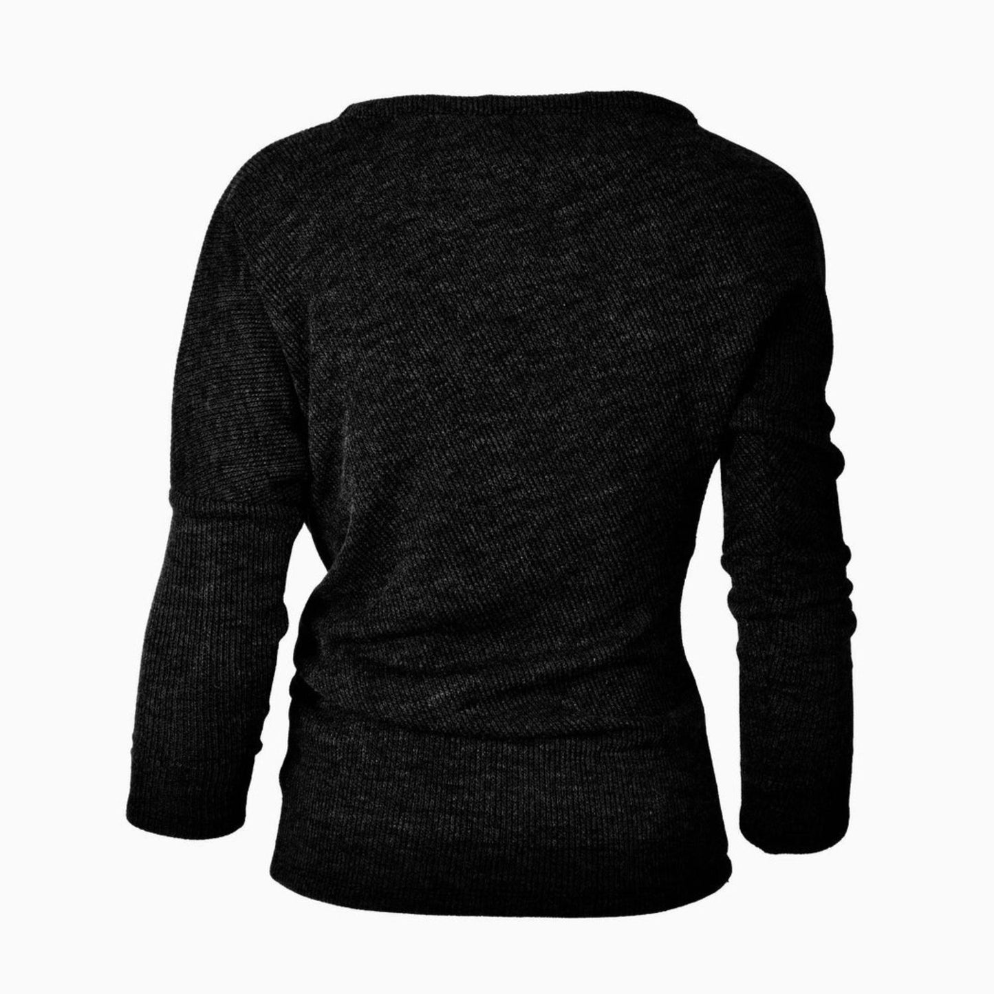 GUILLOTINE Black Asymmetric Pleated Sweater