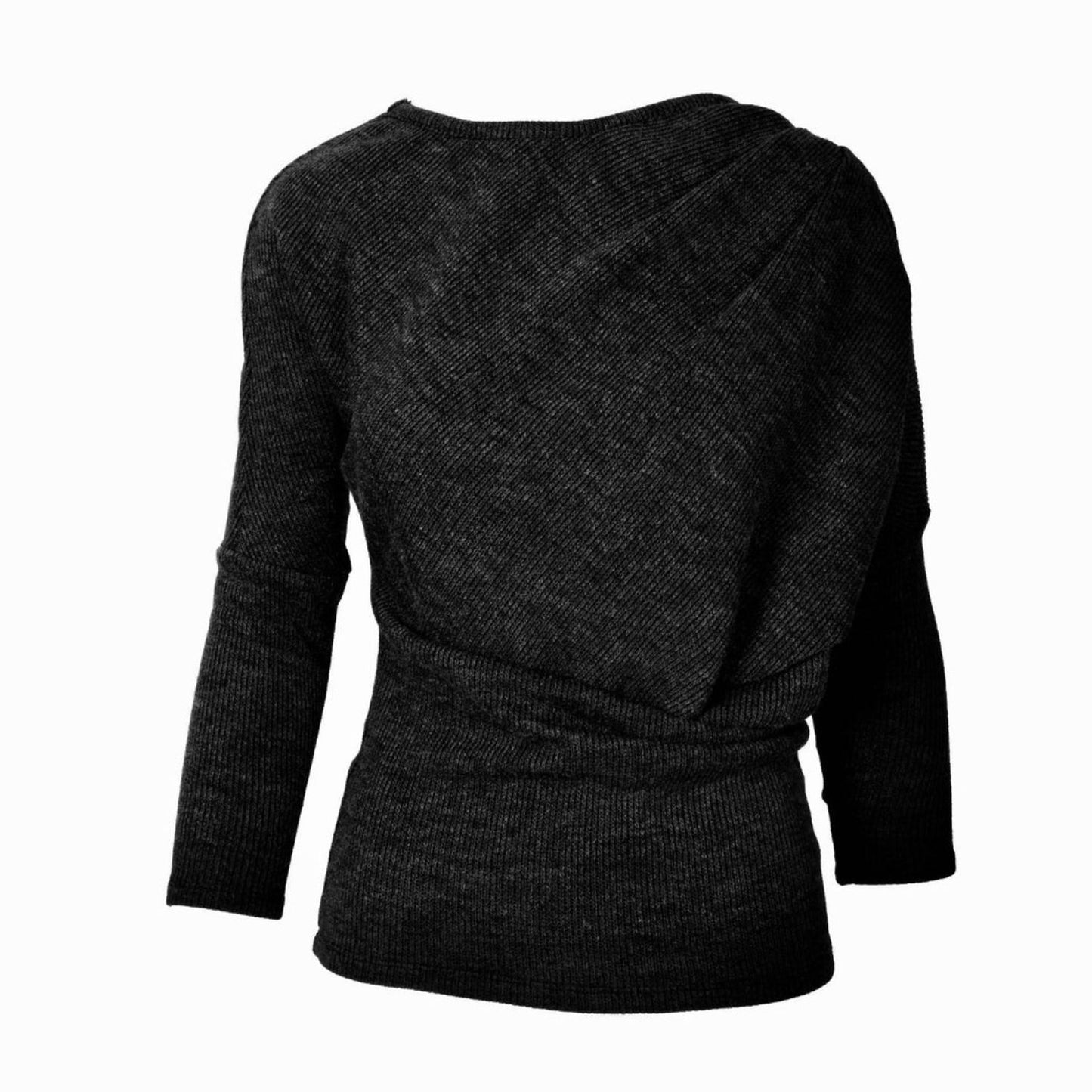 GUILLOTINE Black Asymmetric Pleated Sweater