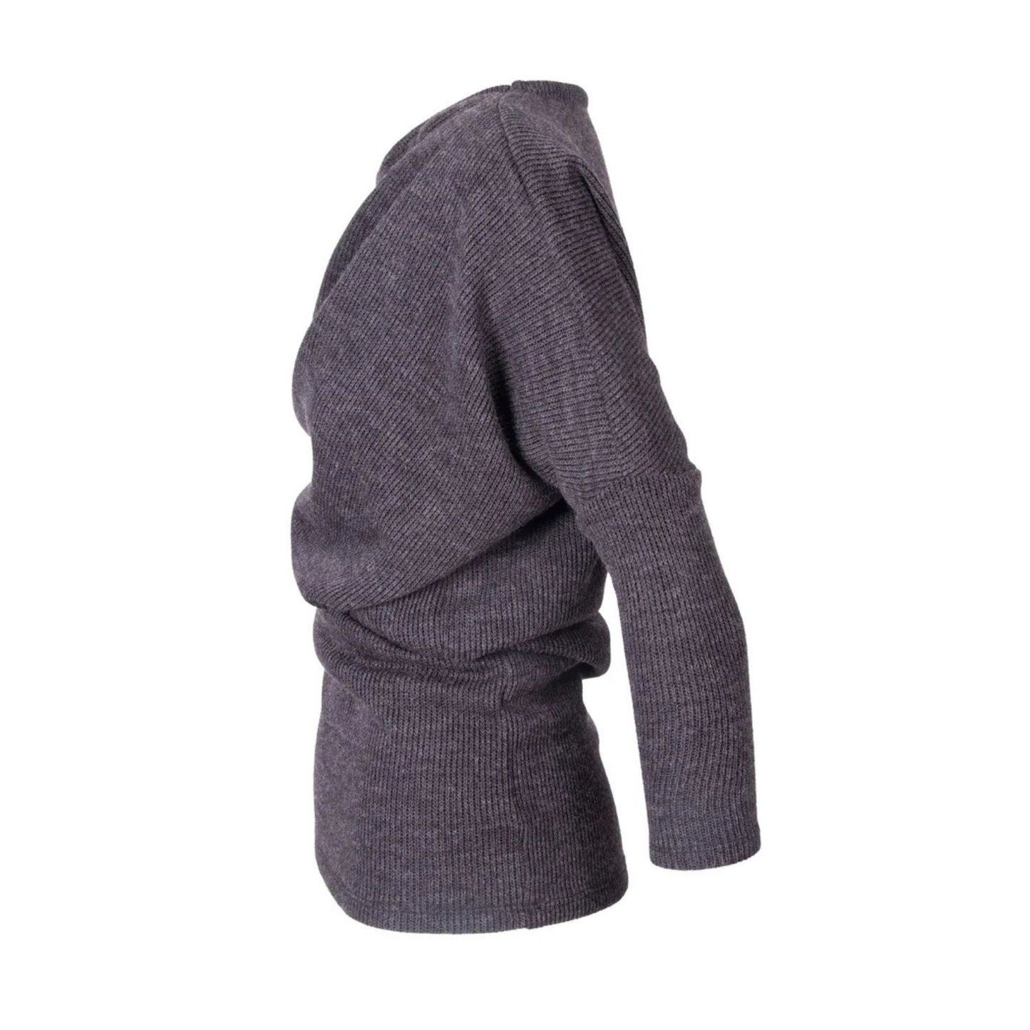 GUILLOTINE Grey Asymmetric Pleated Sweater