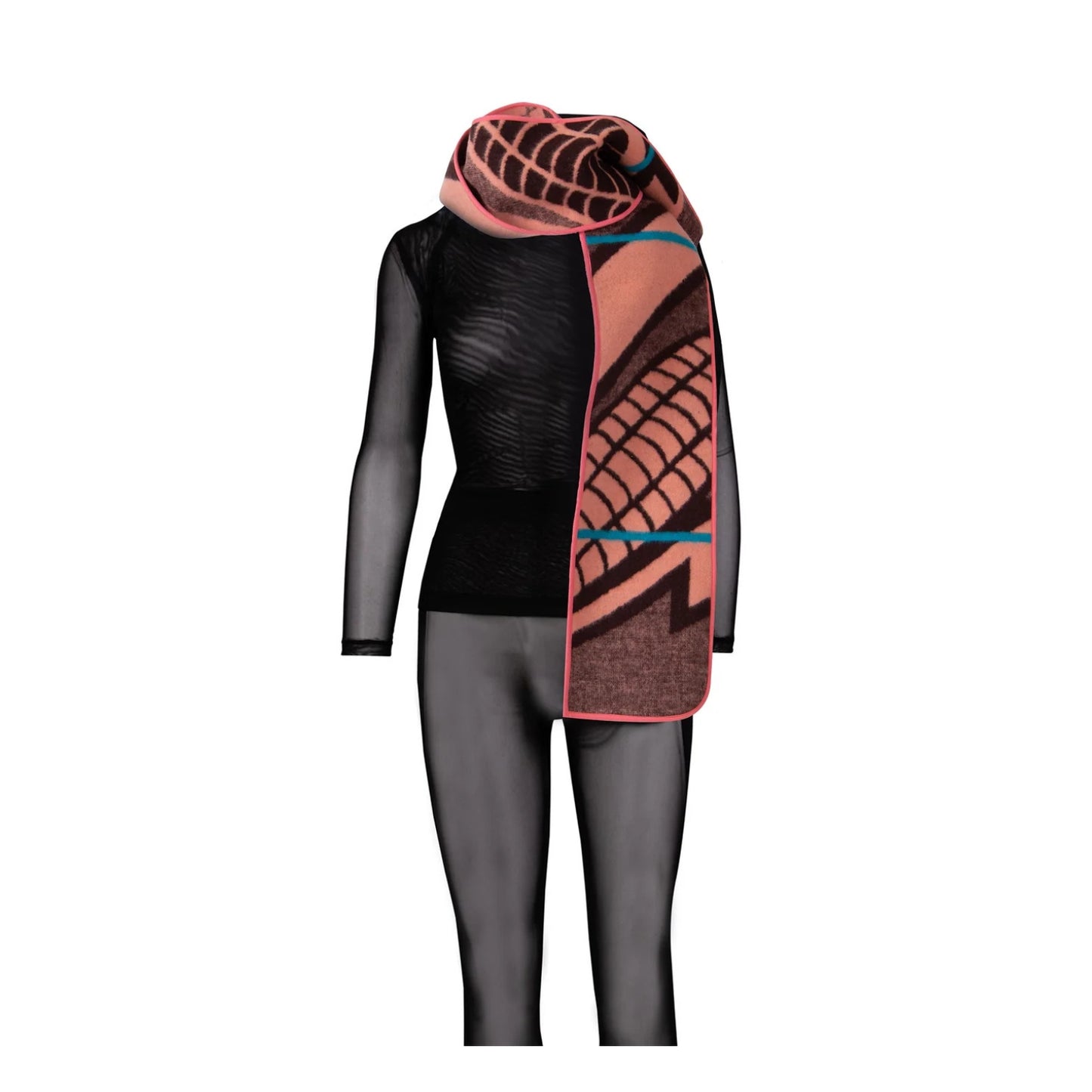 GUILLOTINE Basotho Scarf | Salmon Black