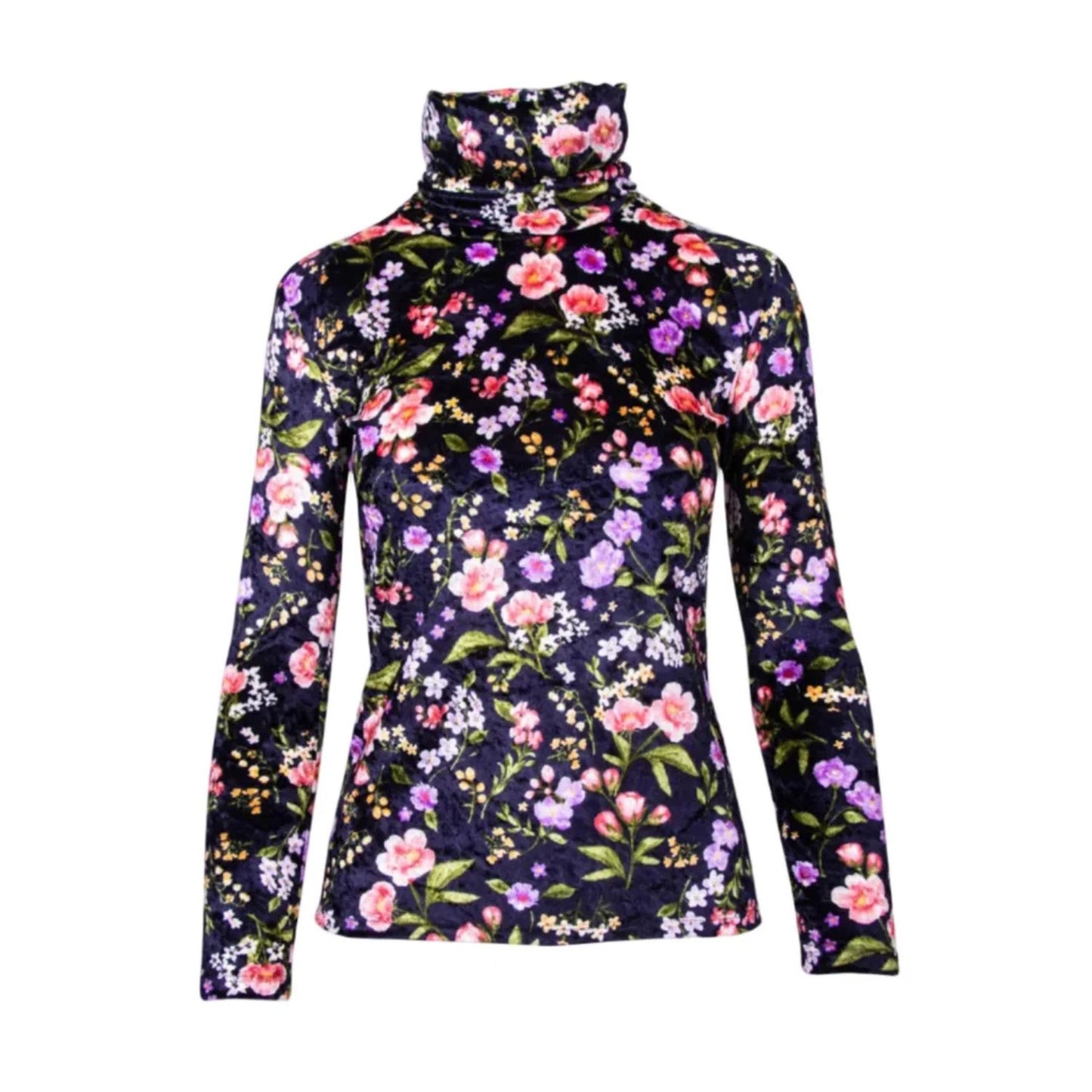 GUILLOTINE Floral Velvet Roll Neck